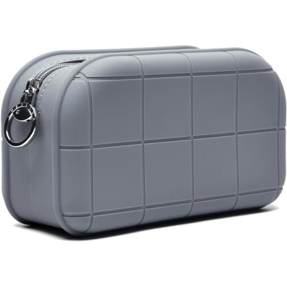 Silicone Makeup Bag Travel Cosmetic Pouch Makeup Organizer (Dark Gray)